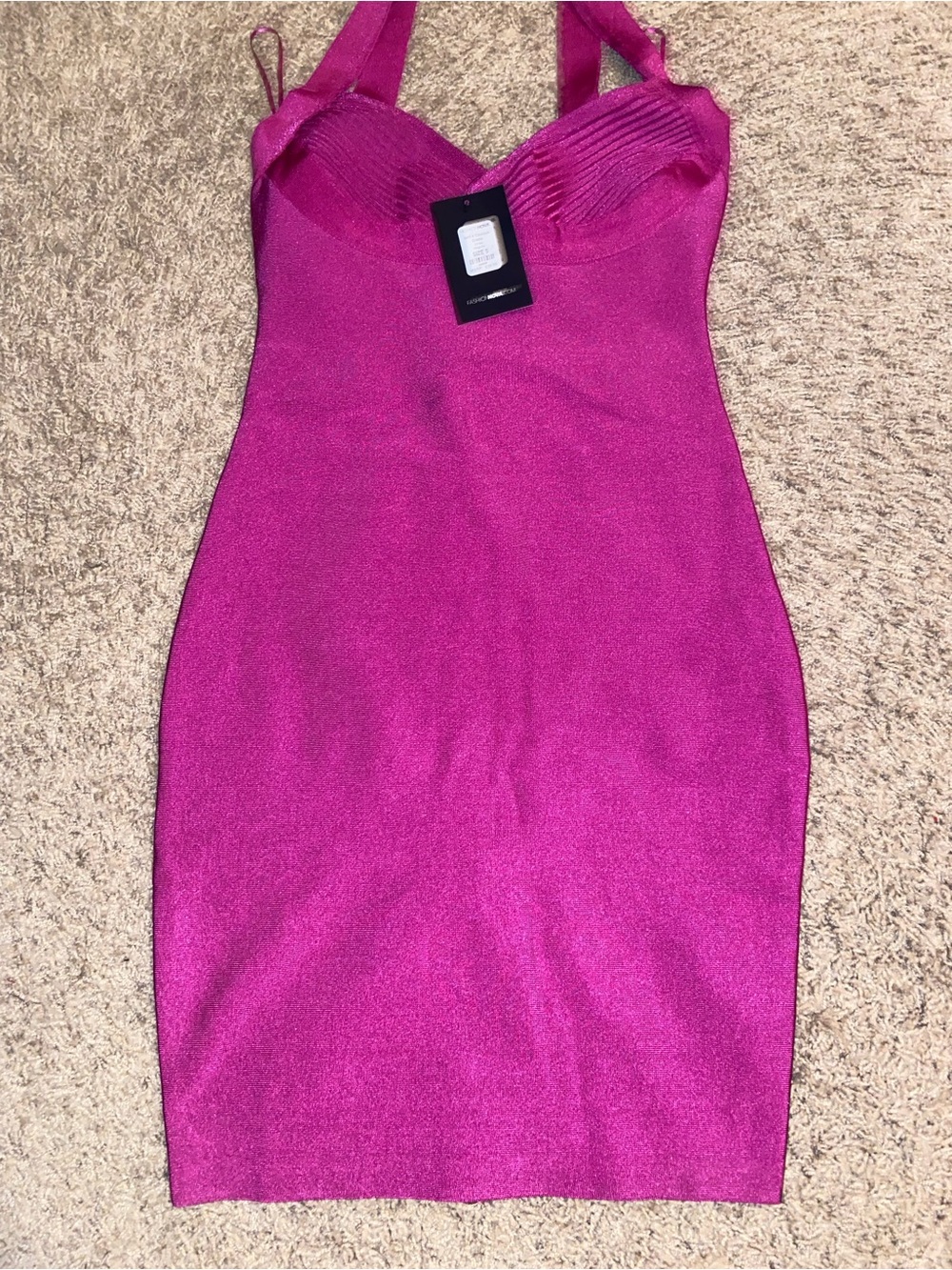Fashion Nova Hot Pink Spaghetti Strap Mini Dress